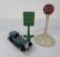 Die cast car and toy street signs