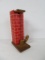 Wooden motion bird coin bank, chimney and bird, 6 1/4