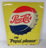 Large metal Pepsi Cola sign, say Pepsi Please, M-164