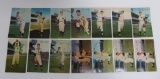 14 colored baseball postcards, 1953-1955, Yankees