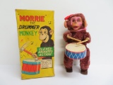 Morrie the Drummer Monkey with box, SK Toys, works, key wind