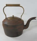 Cast Iron and Brass tea kettle, 10