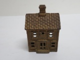 Small cast iron building bank, 3 1/4