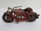 Hubley cast iron motorcycle and side car, 8