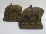 Cast iron horse bookends, grazing, 3