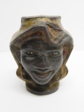 Cast Iron two face bank, ethnic, 3