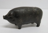 Cast iron pig still bank, 4
