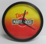 Martini and Rossi battery operated clock with box, 14