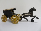 Cast iron Amish buggy toy, 10