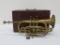 Brass Henry Pourcelle Paris Cornet with wooden box