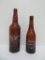 Highland and Bangor amber beer bottles, crown top