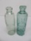 Two Milwaukee hutch bottles, Schloemer and Standard, green and aqua, 7