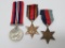 Three WWII era medals, Burma Star and India Medal