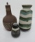 Three Mid Century Modern pottery pieces