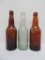 Three Wisconsin Brewery bottles, crown tops, Reedsburg, Columbus, Portage
