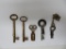 Five Assorted keys, Railroad and skeleton
