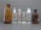 Amber and clear bottles with stoppers, Apothocary bottles