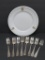 Albert Pick railroad china plate and forks