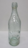 Quart E Kaiser Ripon Wis blob top bottle, green/aqua