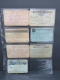 Seven antique railroad passes from 1892 -1895