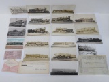 22 pieces of Railroad advertising photo cards and ephemera