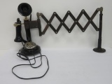 Expandable telephone extender with repro vintage candlestick telephone