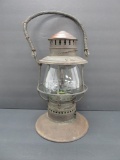 Chicago Minneapolis & St Paull Railway lantern, embossed shade, 11