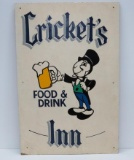 Crickett's Inn wooden sign, 23 1/4