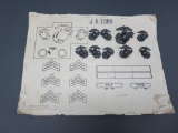 Nine Marine corp pins, JA Tonn inspection template