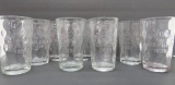 Nine John Graf's Fine Weiss Beer 1889 glasses
