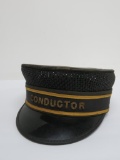 Conductor hat with metal thread embroidery, Carlson and Company