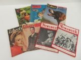 Military content magazines, Colliers, Newsweek, and Libery, 1940's