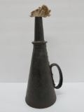 Hand wrought, dovetailed kerosene torch lantern, attributed to RY, unmarked, 10