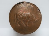 Large Copper food mold, bull, 11