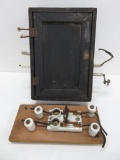 Antique electrical box and porcelain circuits