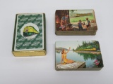 Three different decks of North Western Railroad playing cards