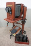 Antique Wooden Century 10A studio camera & fabulous 1A Semi Centential stand, tambour and holders