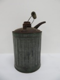 Vintage gasoline can, green ribbed, 10