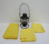 Chicago & North Western railroad lantern and tableclothes