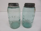 Two Mason Patent Nov 30, 1858, quart jars