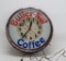 Large Butternut Coffee clock, hands move, 20 1/2