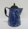 Cobalt blue swirl enamelware graniteware coffee pot, 9