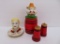 Regal China Old McDonald pig canister, churn salt and pepper shakers and girl lid