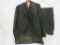 Mens tuxedo, early tails, green, three piece suit
