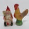 Vintage candy containers, Santa and Chicken