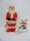 Vintage light up Santa and Santa riding reindeer, plastic