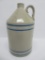 Blue banded cone top jug, 11 1/4