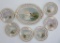 Theo Haviland Limoge game bird set, signed by artist L Martin, six plates and platter