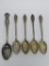 Five fancy demi spoons, cherub and northwind god