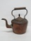 very early copper clad tea kettle, goose neck, 12 1/2